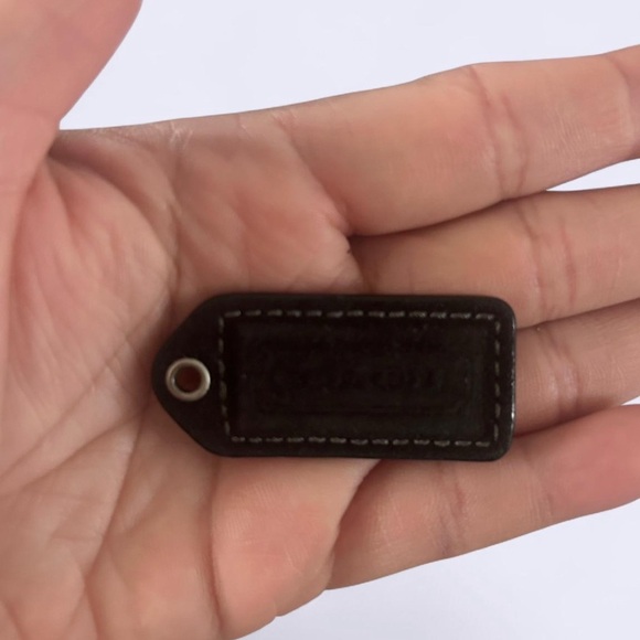 Coach Black Leather & Suede Bag Tag - Picture 3 of 3